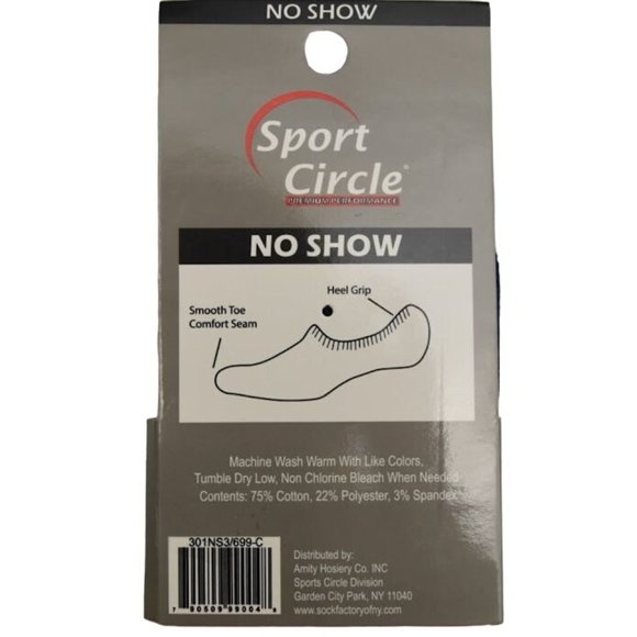 Amity Hosiery Sport Circle No Show Socks Mens 10 to13 2 Packs of 3 - Picture 4 of 4